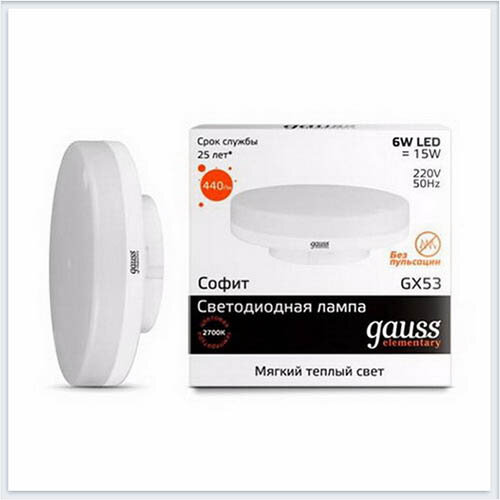 Gauss   GX53 6W 3000K Gauss Elementary 83816