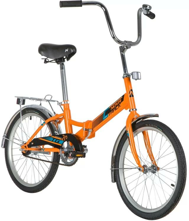 Велосипед Novatrack 20" TG20, складной, оранжевый, ножной тормоз, крылья, багажник 20FTG201.OR20