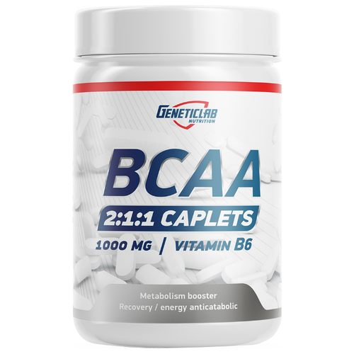 BCAA (БЦАА) GeneticLab Nutrition BCAA 2:1:1 Capsules 60 капсул Россия 620 мг