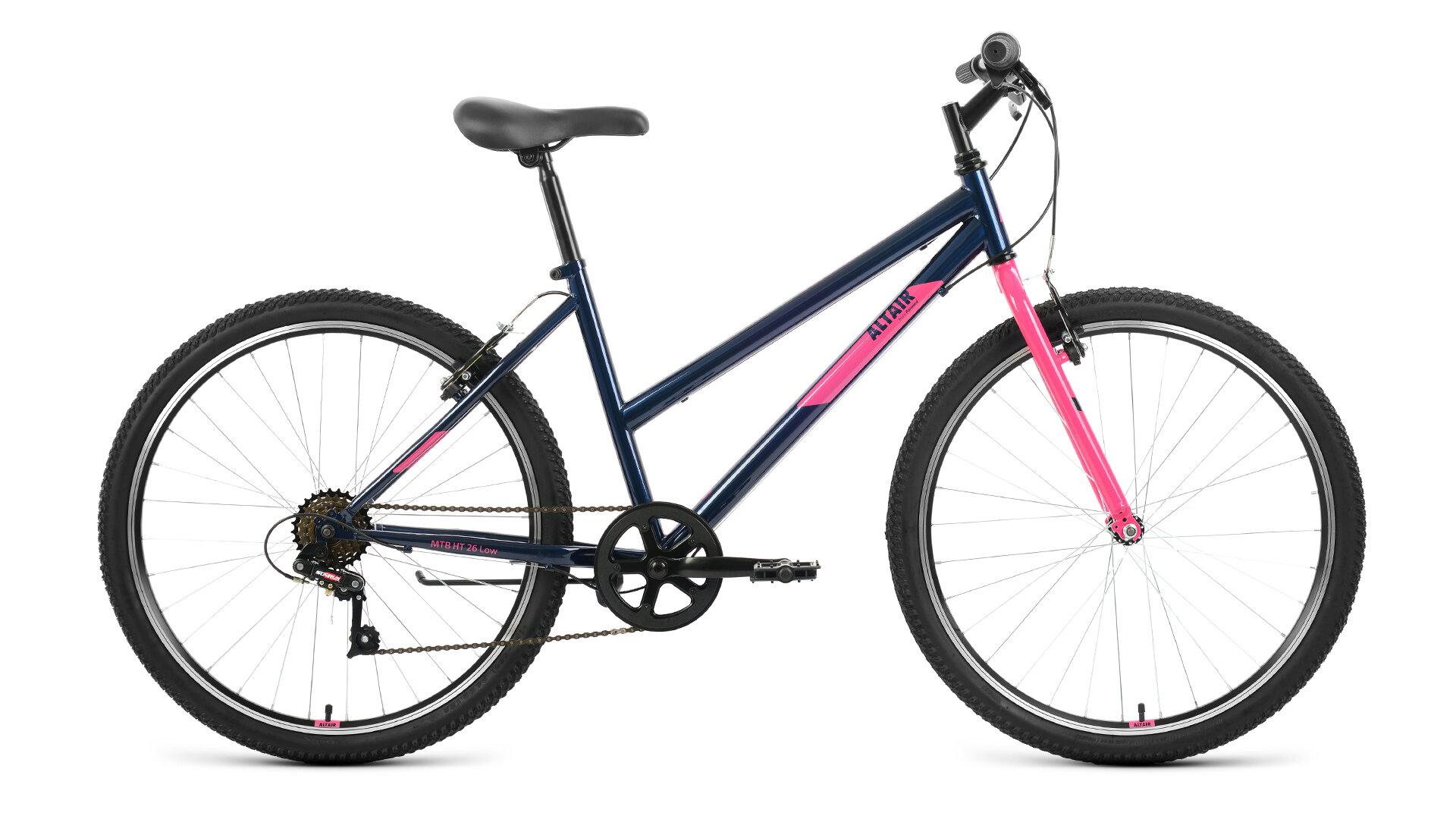 Велосипед Altair MTB HT 26 low 2022 рост 17" темно-синий/розовый