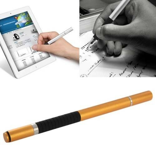 Стильный стилус с ручкой 2 в 1 для любыхартфонов и планшетов с емкостным дисплеем (Gold)