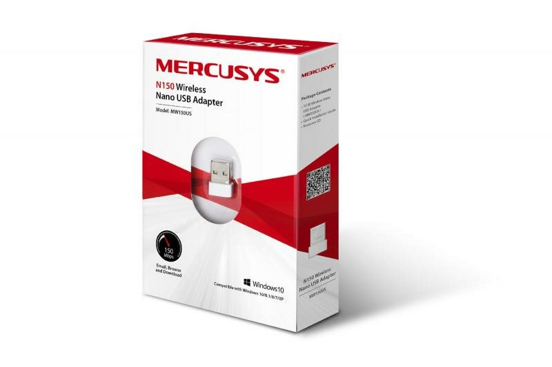 Wi-fi адаптер Mercusys N150 Wireless Nano USB Adapter MW150US, 1шт.