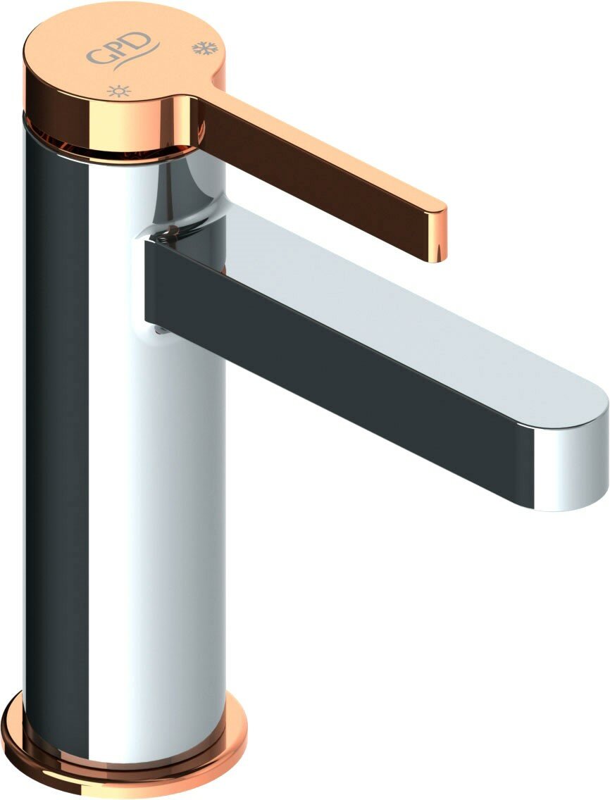 GPD Смеситель для раковины GPD Gildo MLB165-K-R хром розовое золото