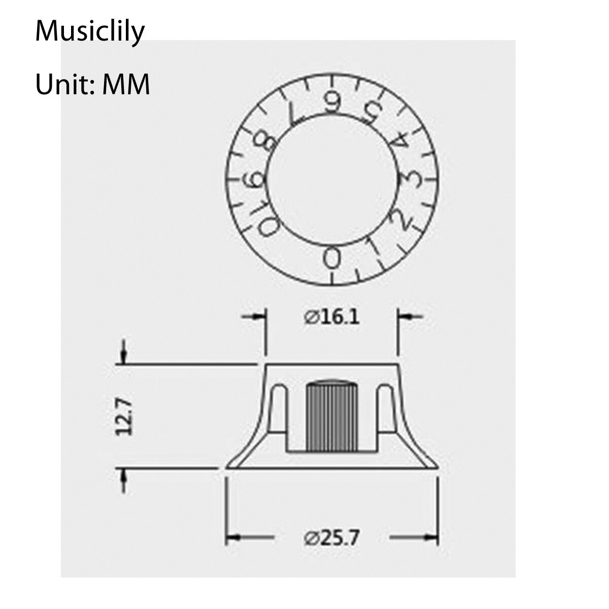 Ручка потенциометра Parts MX0616 Bell style метрическая синяя