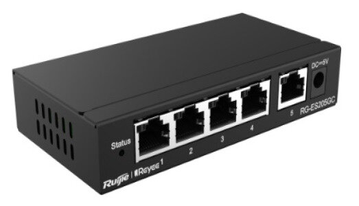 Ruijie Reyee 5-Port Gigabit Smart Switch 5 Gigabit RJ45 Ports Desktop Steel Case