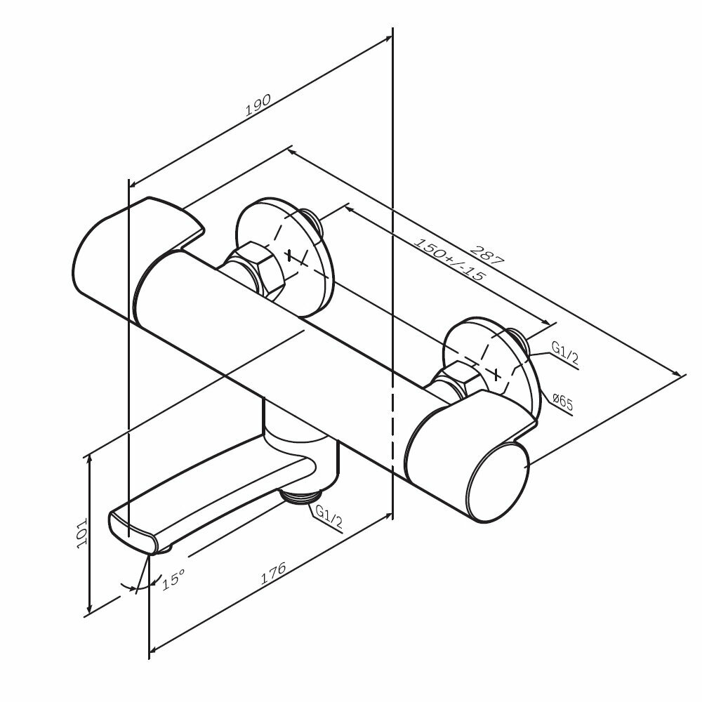 Смеситель для ванны и душа с термостатом Am.Pm X-Joy (F85A50000) - фотография № 8