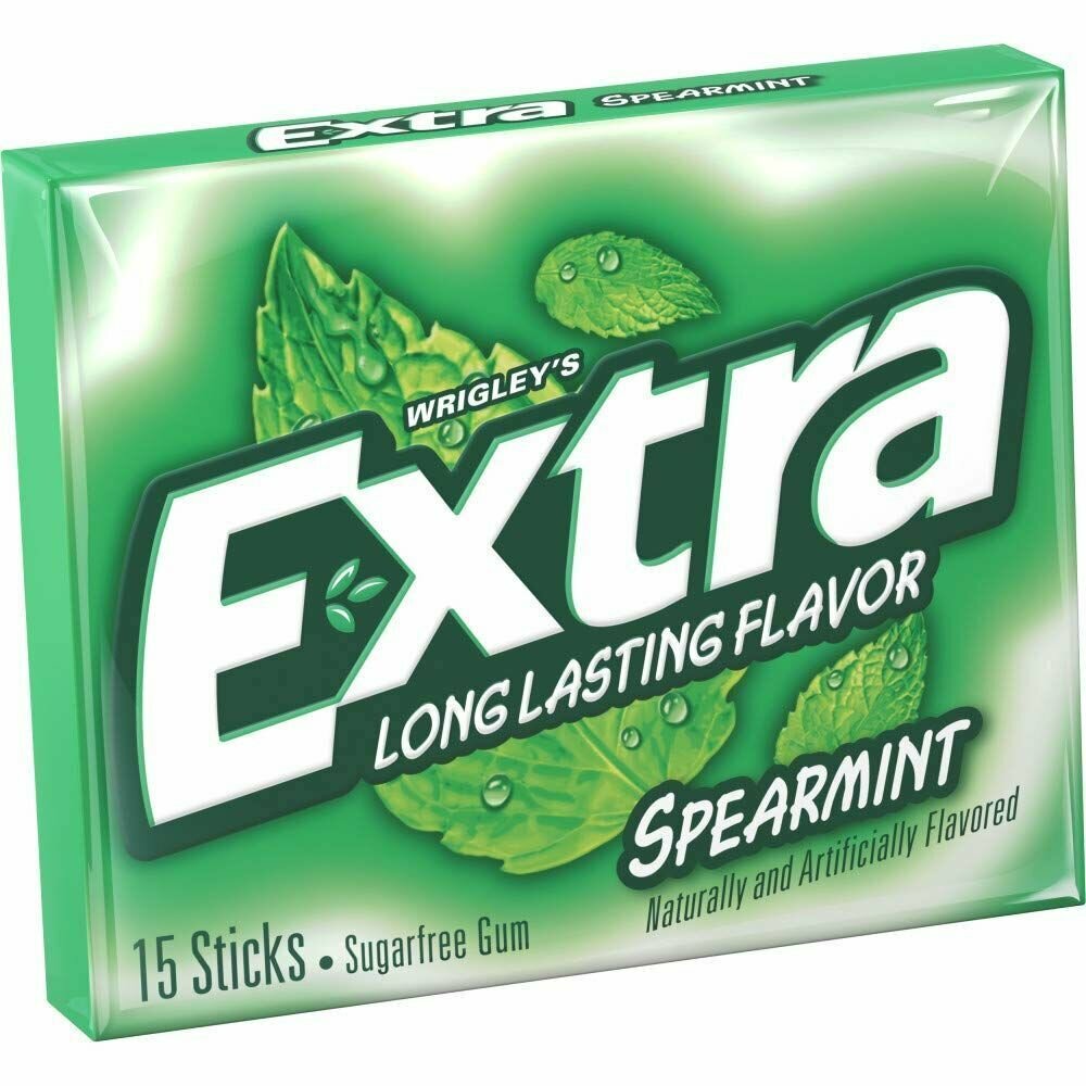 Wrigley's Extra spearmint жевачки без сахара 15 пластинок