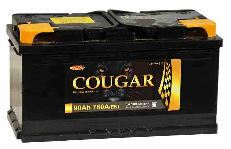 Аккумулятор автомобильный Cougar Power 90 А/ч 780 A обр. пол. Евро авто (352x175x190)