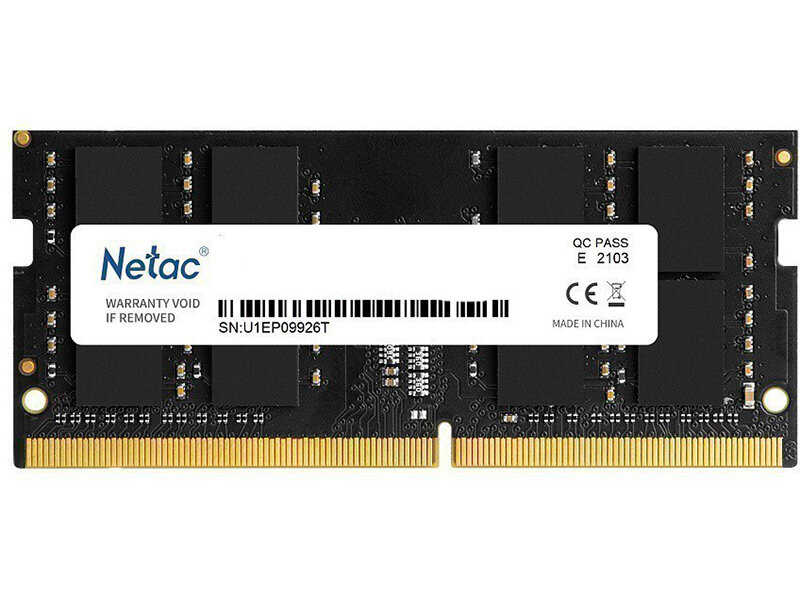 Модуль памяти Netac DDR4 SO-DIMM PC25600 3200Mhz CL22 - 8Gb NTBSD4N32SP-08