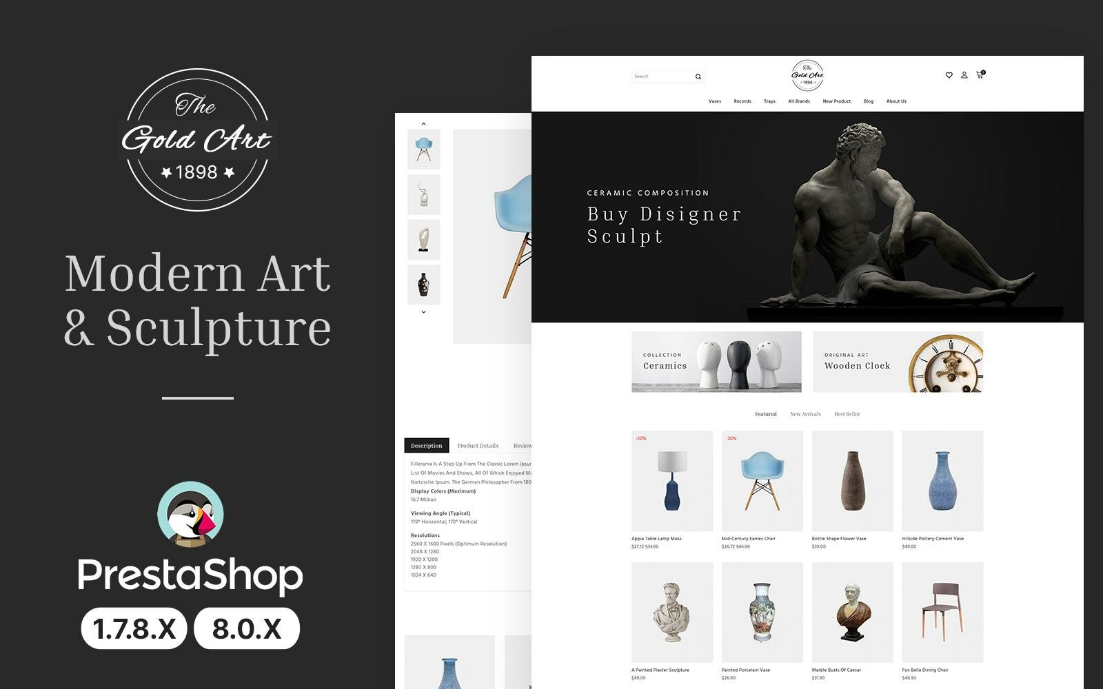 The Gold Art - Art Crafts and Exhibition Gallery Prestashop Theme Тема PrestaShop