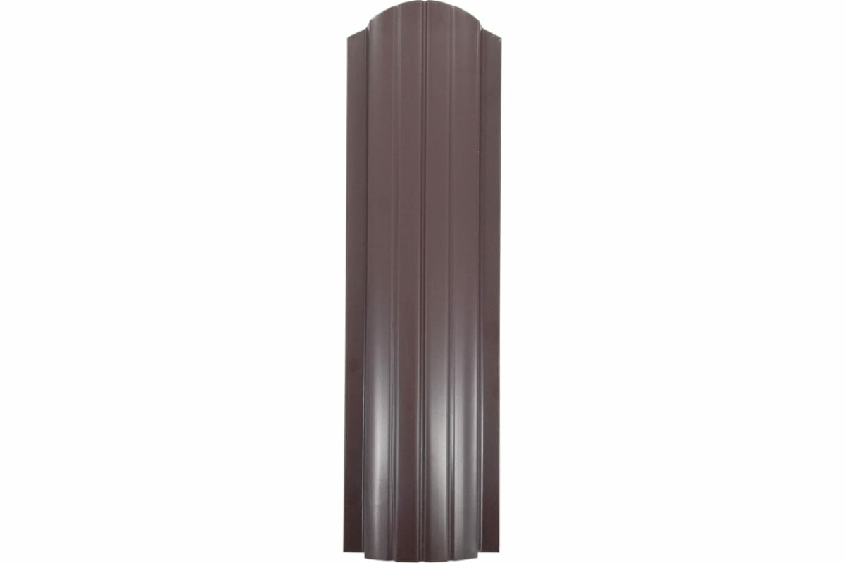 Металлический штакетник Таврос полукруглый, 0.45х105х1800 мм, полиэстер, глянец, RAL 8017 шоколадно-коричневый, односторонний 4003196 - фотография № 1