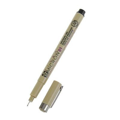Ручка капиллярная для черчения Sakura Pigma Micron 01 линер 0.25 мм, черный, (высокое содержание пиг