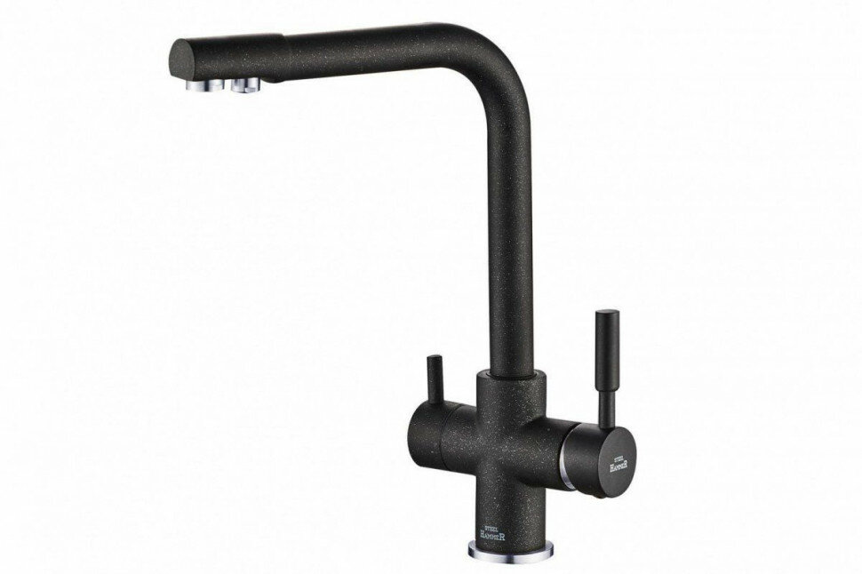 Смеситель Steel Hammer SH 552 BLACK CR для кухонной мойки