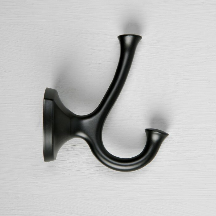 Крючок мебельный CAPPIO VALUE, двухрожковый, цвет черный (1шт.) - фотография № 4
