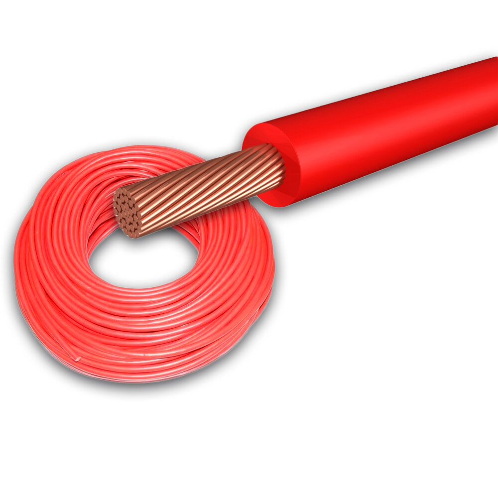 Авто силовой кабель Pro Legend, 6 мм (10 Ga), красный, медь, Россия, 6 м.
