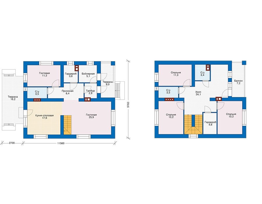 Проект дома Plans-74-43 (152 кв.м, кирпич) - фотография № 3