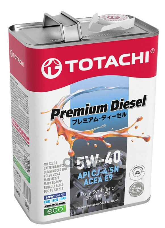 TOTACHI Totachi Premium Diesel Fully Synthetic Cj-4/Sn 5w-40 4л