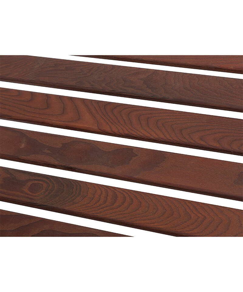 Шезлонг деревянный с регулируемой спинкой и подлокотниками (массив термоясеня) 60х200см. Термодрево ВЕНГЕ-1 - фотография № 4
