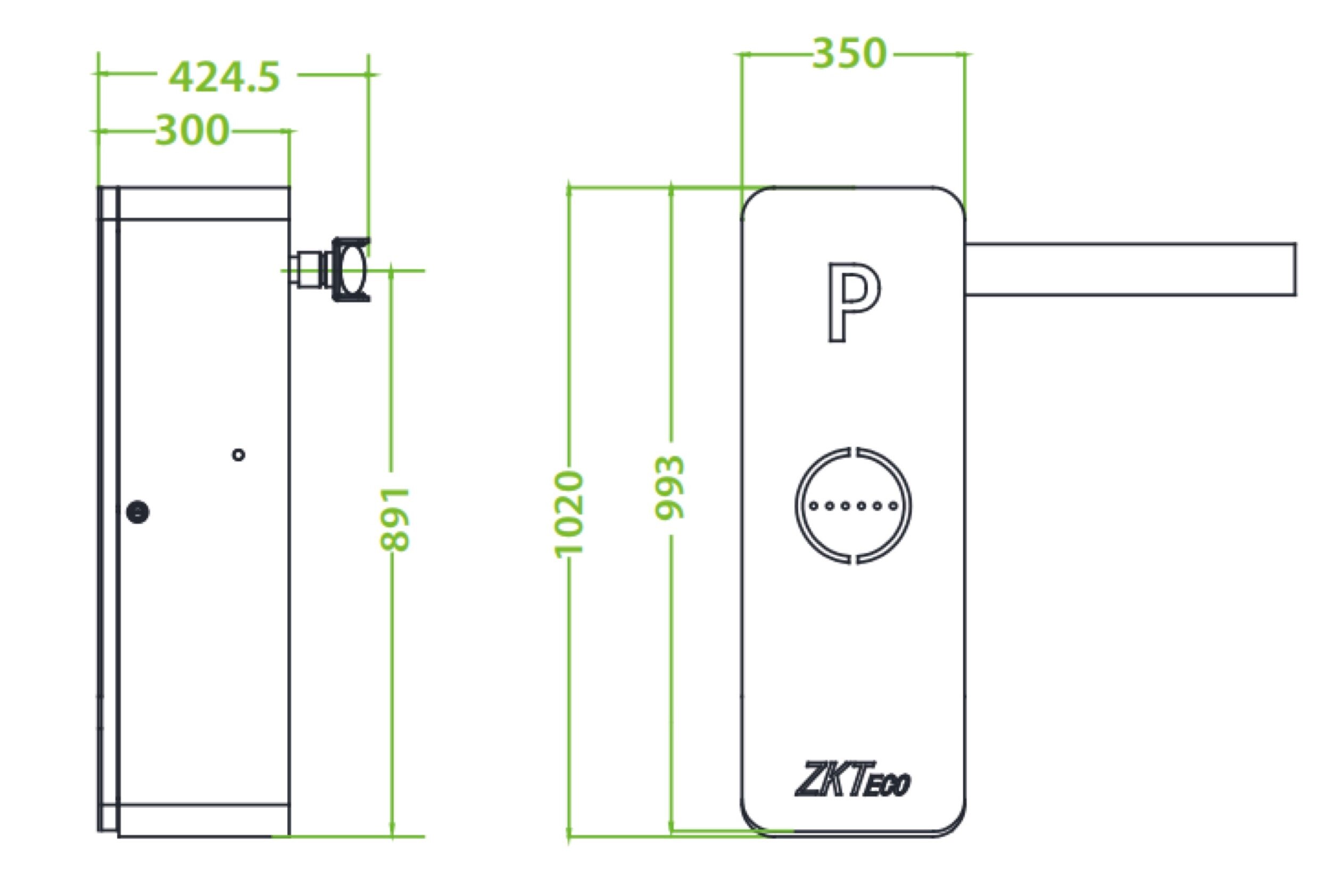 ZKTeco BG1060 Wi-Fi - автоматический шлагбаум с дистанционным управлением и телескопической стрелой 6 м / ZKTeco BG1000