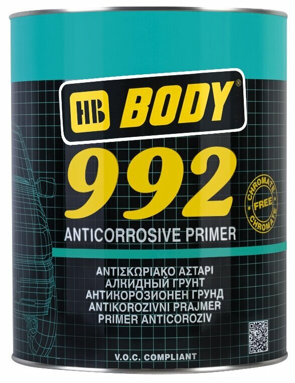 Грунт-праймер HB BODY 992 черный 1 л