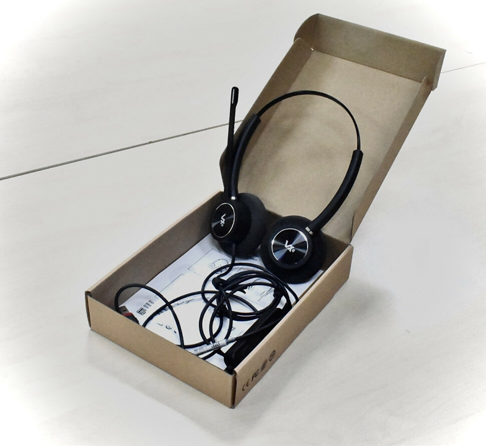 VoiceXpert VXH-300D проводная USB-гарнитура (2 динамика USB-A 3 кнопки)