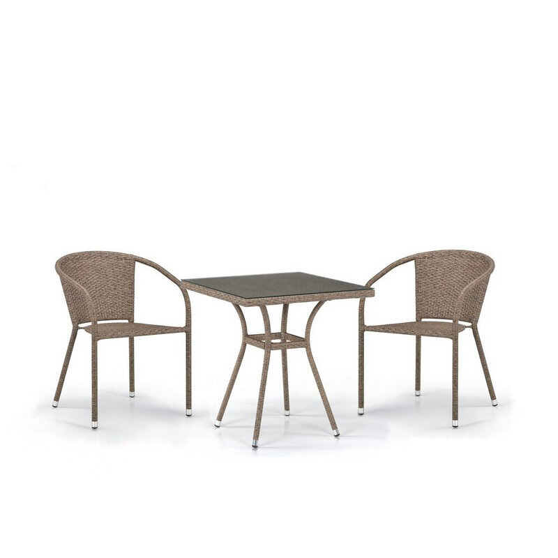 Комплект плетеной мебели Afina T282BNT/Y137C-W56 Light brown 2Pcs