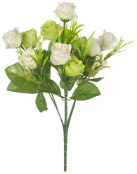 Искусственное растение Engard Букет Роза 27 см ткань пластик E4-238B белый