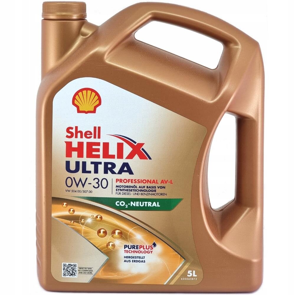 Синтетическое моторное масло SHELL Helix Ultra Professional AV-L 0W-30, 5 л, 3 шт.