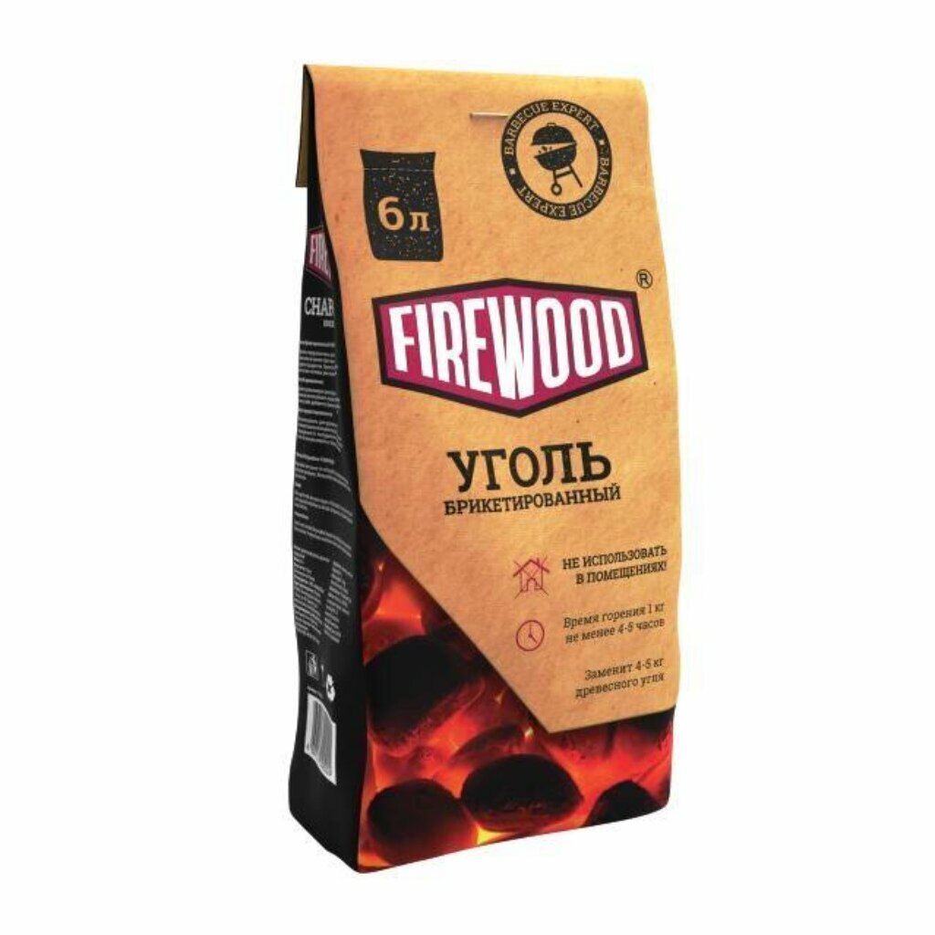 Брикеты древесноугольные 6 л, Firewood, 110015