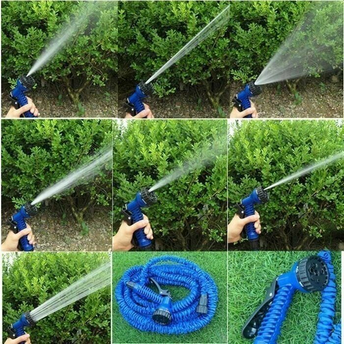 Поливочный садовый шланг с насадкой-распылителем Magic hose 7,5 метров - фотография № 4