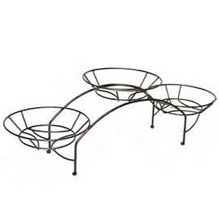 фото Подставка для цветов настольная "Дуга" металлическая на 3 горшка