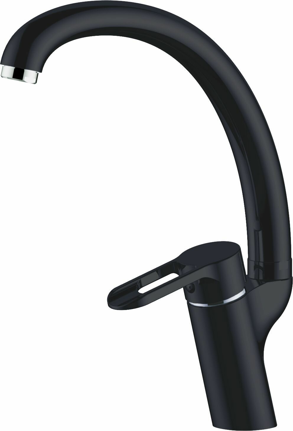 Смеситель для кухни VODA Krokus поворотный излив черный KR 519 Black