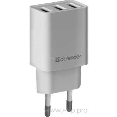 Сетевой адаптер Defender 3xUSB, 5V/3.1А , белый (upa-31) (83587) 83587