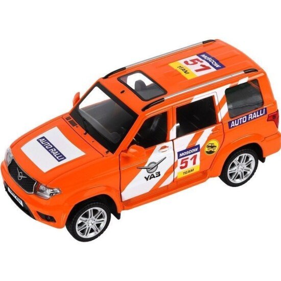 Масштабная модель автопанорама JB1251152 УАЗ PATRIOT RALLY оранжевый 1:26