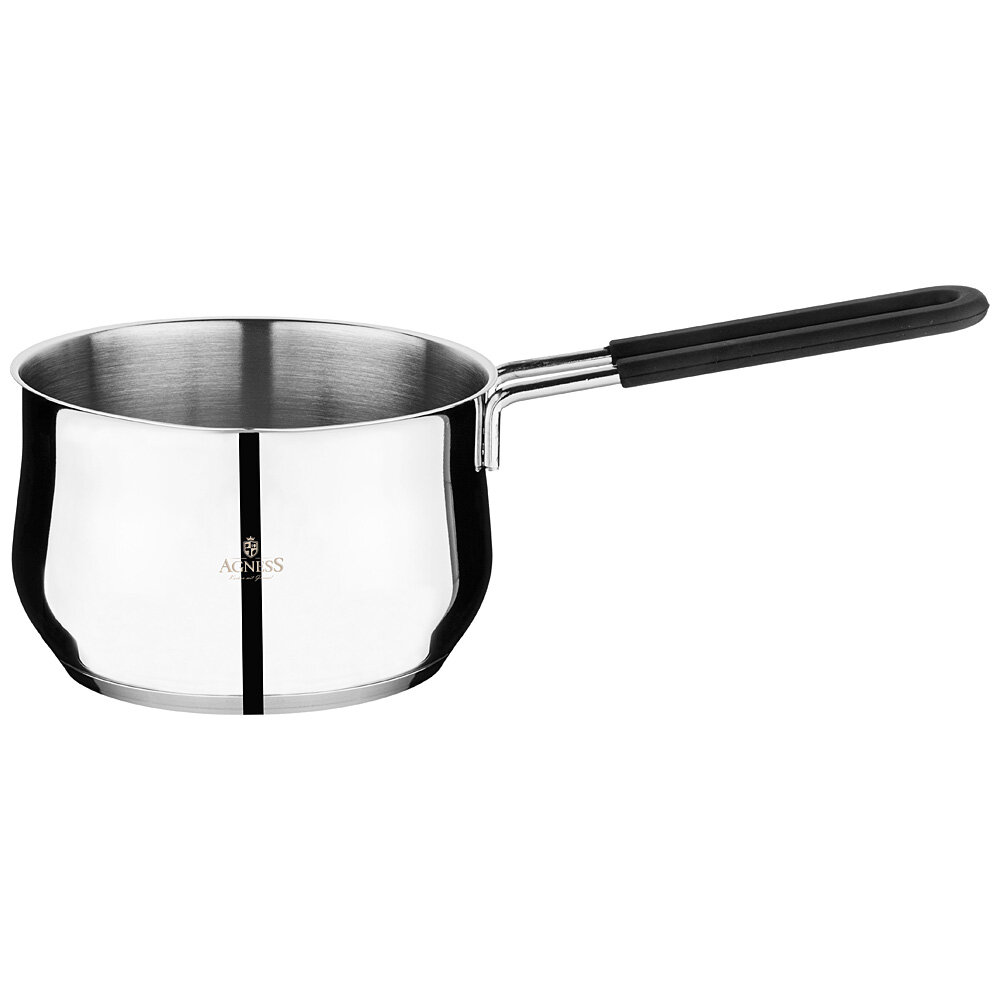 фото Ковш Agness Монблан 1,4 л, 14х9 см, нержавеющая сталь, индукционное дно (936-118)