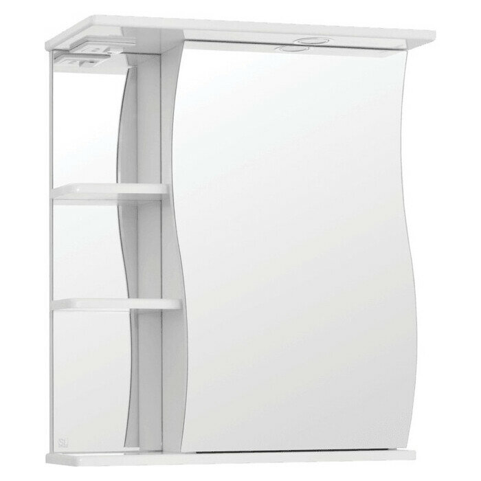 фото Зеркальный шкаф Style line Эко Волна 60 с подсветкой, белый (ЛС-00000121)