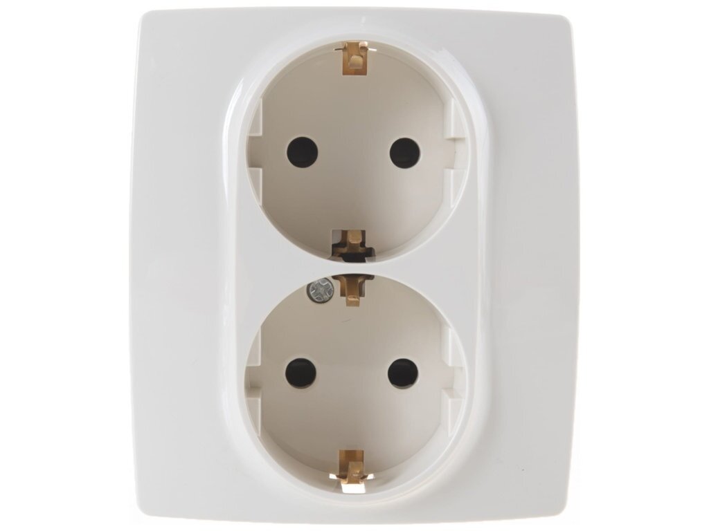 Розетка Эра 12 2X2P+E Schuko 16A-250В IP20 Ivory 12-2104-02 / Б0014700