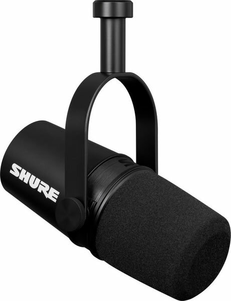 Shure MV7X динамический кардиоидный микрофон с большой диафрагмой для вокала/подкастов, цвет черный