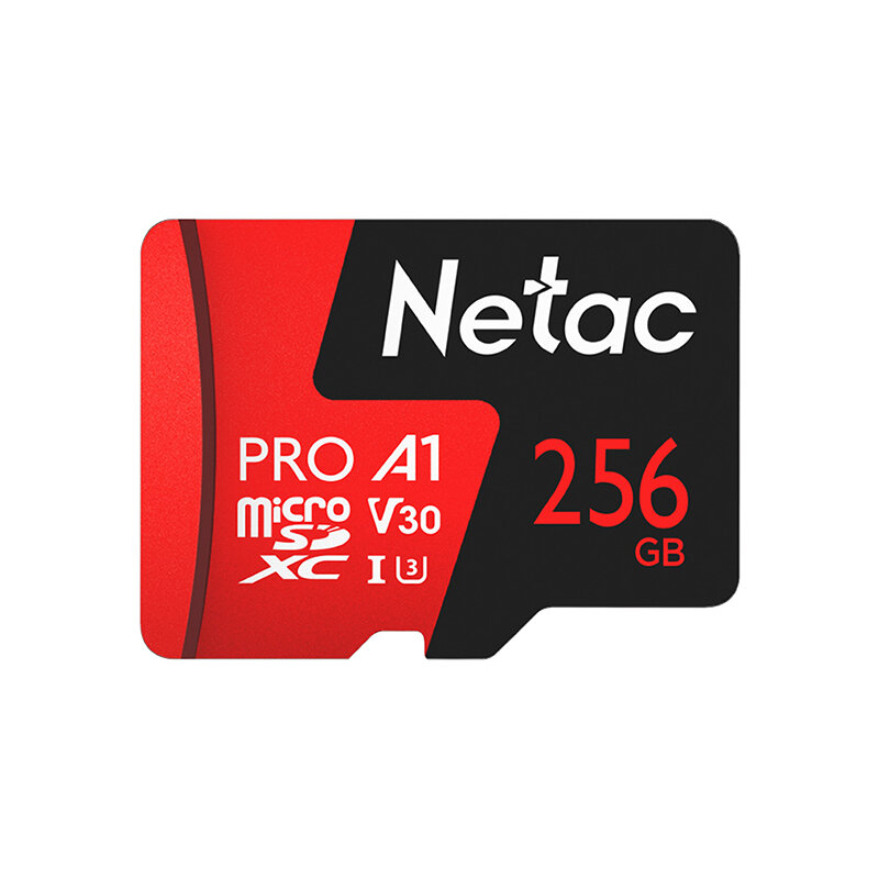 Карта памяти MicroSDXC 256GB Netac P500 Extreme Pro Class 10 UHS-I A1 V30 (100 Mb/s) без адаптера