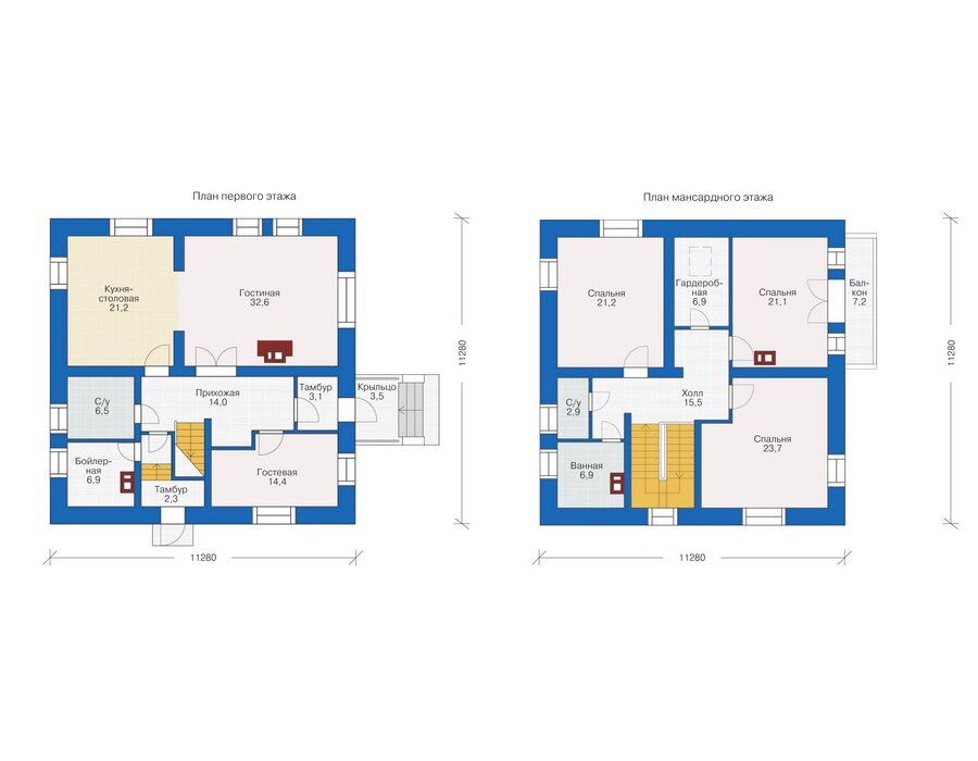 Проект дома Plans-12-00 (192 кв.м, брус 200мм) - фотография № 2