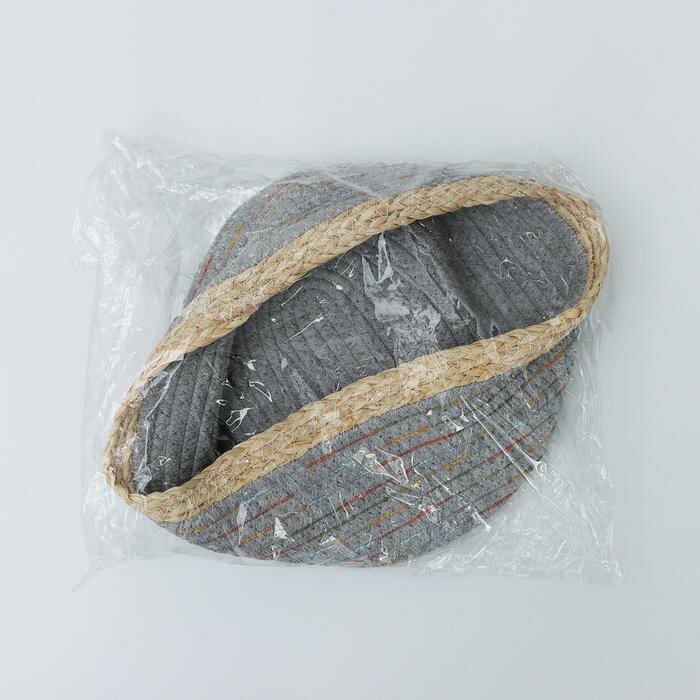 Доляна Корзина плетёная ручной работы Доляна «Радуга», 25×20×12 см, цвет серый - фотография № 4