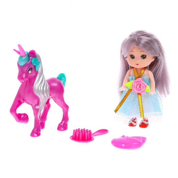___ Кукла малышка "Софи" с единорогом и аксессуарами микс