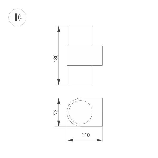 Arlight Настенный светодиодный светильник Arlight Sp-Spicy-Wall-Twin-S180X72-2X6W Warm3000 033733 - фотография № 2