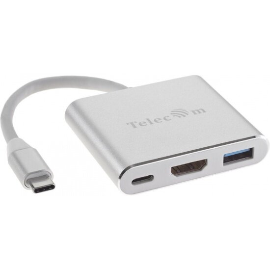 Кабель-концентратор TELECOM USB3.1 TypeCm /HDMI+USB3.0 +PD charging 4K@30Hz,