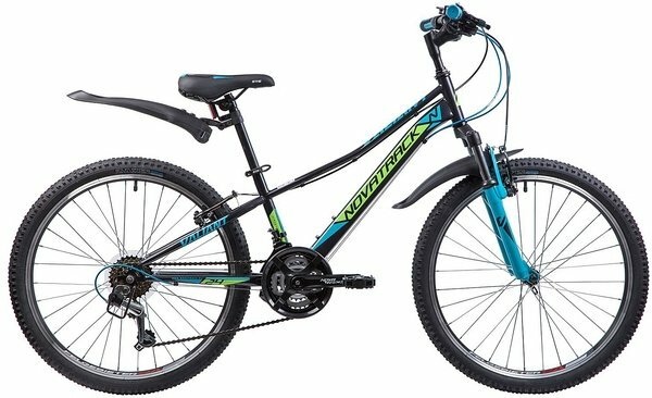 Подростковый горный (MTB) велосипед Novatrack Valiant 24 (2019) черный 12" в собранном виде