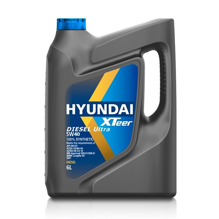 Моторное масло Hyundai XTeer Diesel Ultra 5W-40 (6л) HY-5W40-DU-6L