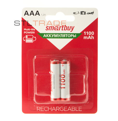 Аккумуляторы NiMh AAA 1100mAh SmartBuy 2шт. в блистере