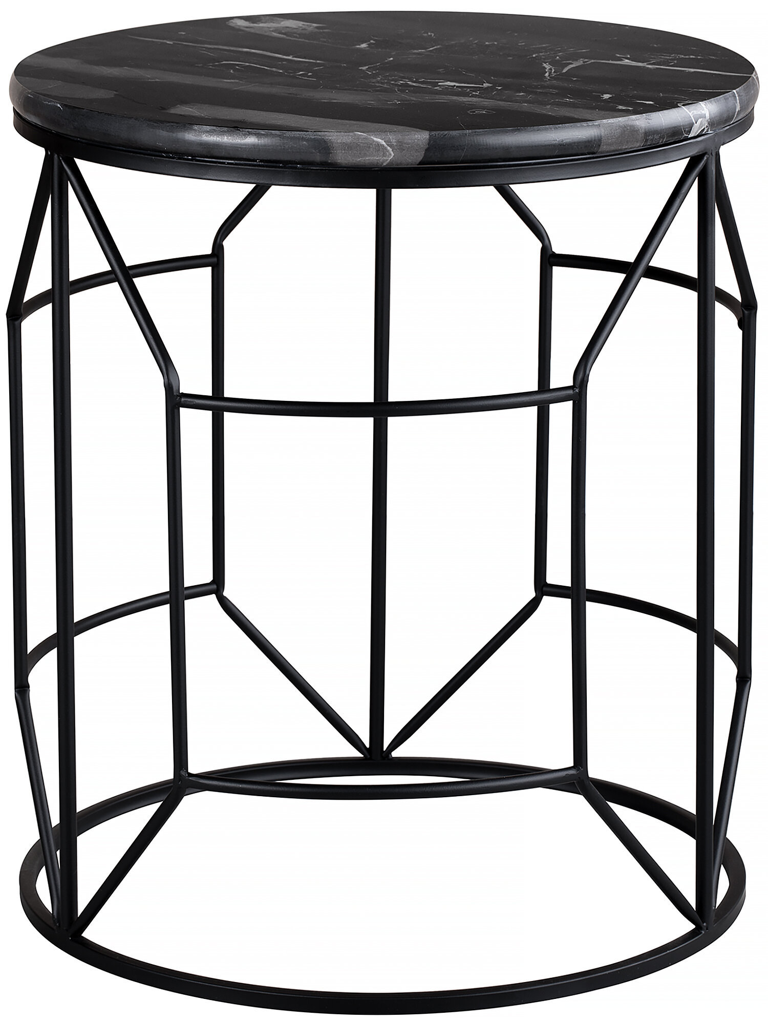 54-260 Столик интерьерный с черным мрамором 43х43х50см, Glasar - фотография № 1