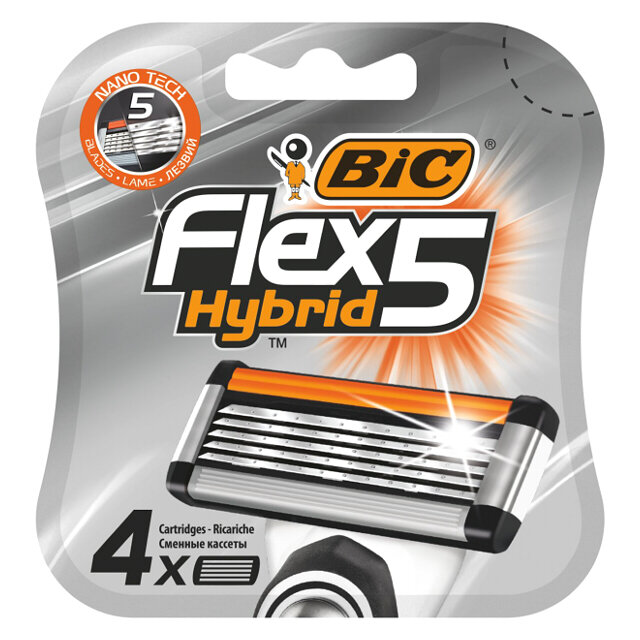Кассеты bic flex 5 hybrid 4шт