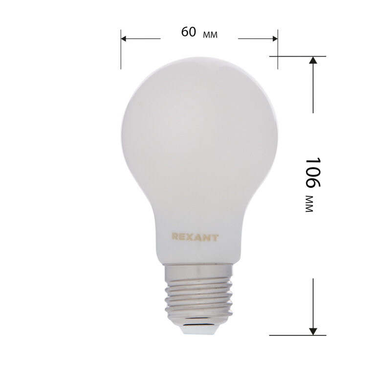 Rexant Лампа филаментная REXANT Груша A60 11.5 Вт 1320 Лм 2700K E27 матовая колба